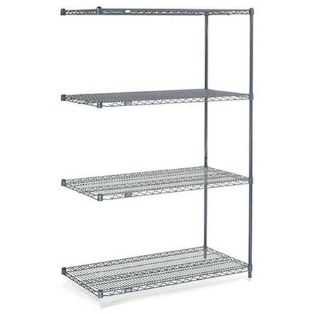 5 Tier Wire Shelving Add-On Unit, 48W X 24D X 86H